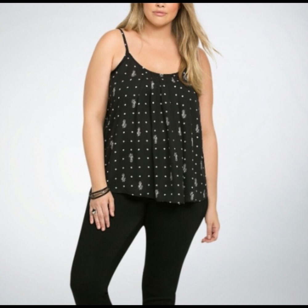 Torrid flowy, strappy pineapple print tank